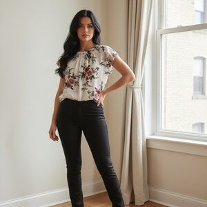 Floral White Blouse